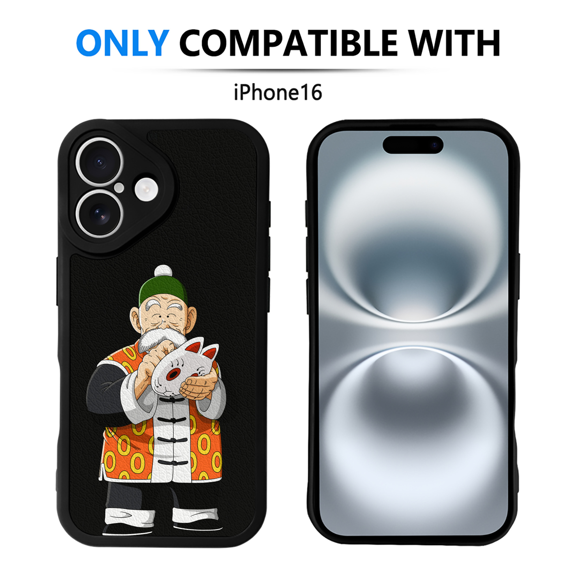 （画像用） ドラゴンボール 亀仙人（かめせんにん） DRAGON BALL Master Roshi Kame Sennin 【iPhone 16シリーズ対応】シリコンスマホケース（レザー調） 材質：シリコン